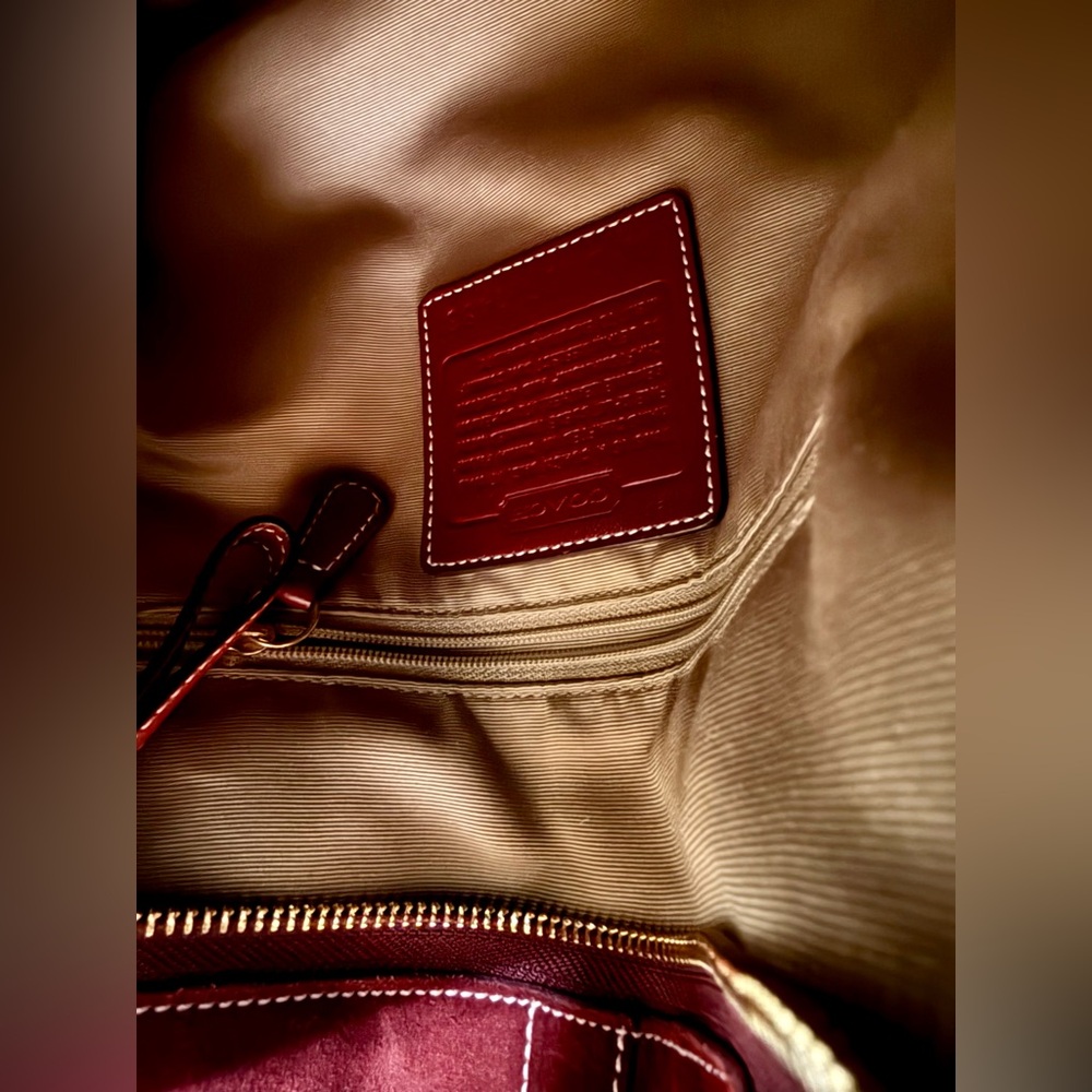 Coach Red Suede Shoulder Bag - Picture 10 of 10